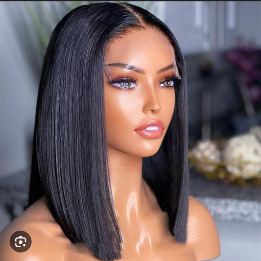 12" Silky Straight Bob Brazilian 13x4 HD Lace Frontal Wig